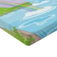 thumbnail image 2 of Ambesonne Feminine Fitted Sheet, Rainbow Butterflies, Twin XL Size, Green and Blue, 2 of 3