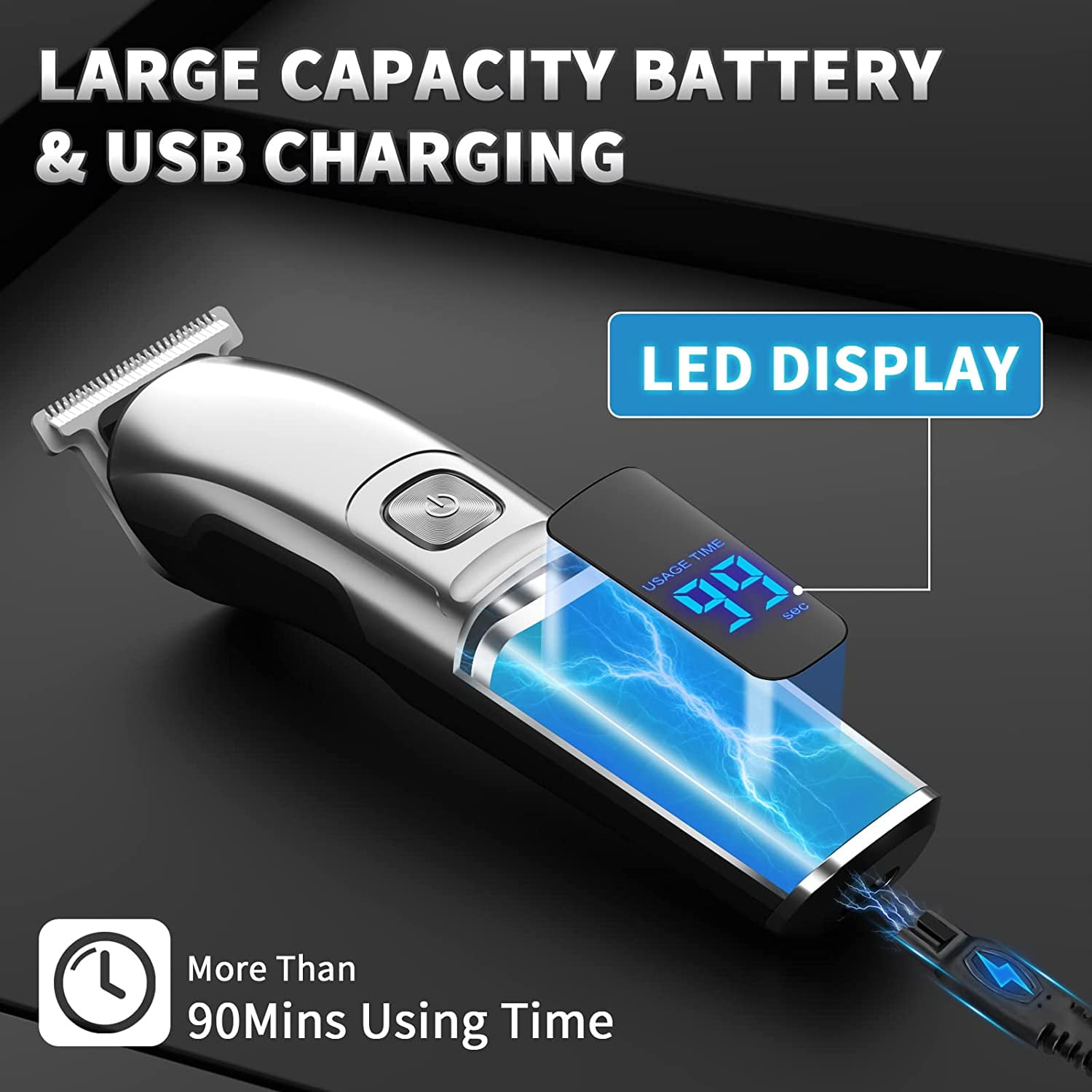 Beard Trimmer for Men, Waterproof Electric Hair Trimmer Beard Grooming Kit Mustache Nose Hair , Cordless Hair Clippers Electric Razor for Men, Gifts for Men Father