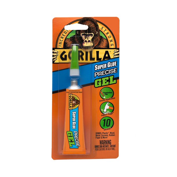 Gorilla Glue No Drip Super Glue Gel, 15 Gram Tube great for Rough and