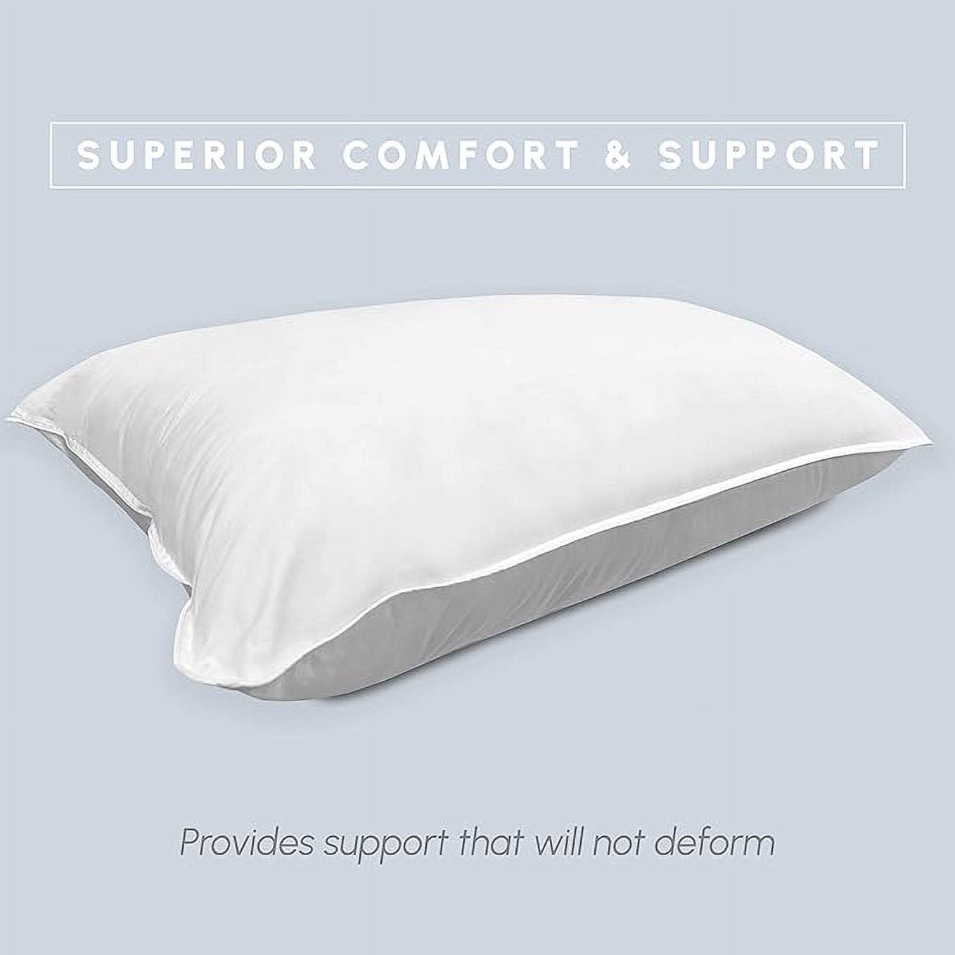 Solid Hotel Bed Pillows, Cooling Gel-Infused Filling, for Side, Back, and Stomach Sleepers, 2-PACK King Size Pillow Set