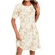 thumbnail image 1 of Vestido Corto para las Mujeres Cuello Redondo Manga Corta Impresa Suéter, Moda Casual Estilo Línea, 1 of 5