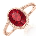 thumbnail image 1 of AoneJewelry 1.25 Carat Created Ruby Oval Shape Ring In 10K Solid Rose, White & Yellow Gold, 1 of 5