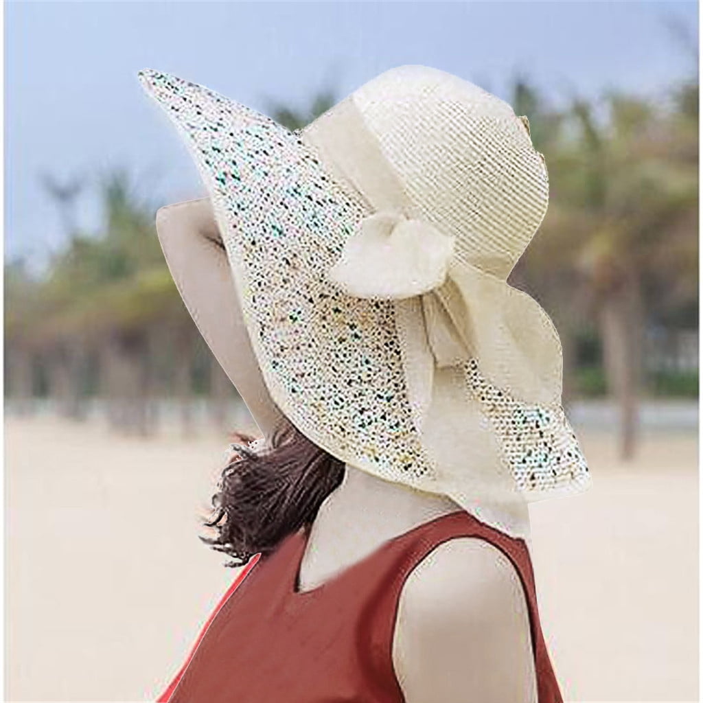 Sun Hat Women Vintage Wide Brim Sunbonnet Beach Sunhat Uv Protection Caps,8 