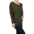 thumbnail image 3 of Moa Collection Women's Relaxed Fit Tunic Top Dolman Sleeve Knit Casual Style, 3 of 4