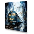 thumbnail image 2 of Designart "Blue Train Geometric Momentum IV" Modern Canvas Print, 2 of 5