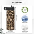 thumbnail image 2 of 18oz Straw Lid Space Bottle 2.9×8.9in Double-Layer Insulated Leak-Proof Bottle Straw Cup Lid Convenient For Carrying Leopard Skin Print Style Firebrick_2, 2 of 8