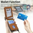thumbnail image 6 of Compatible with iPhone 14 Pro Max Case Wallet, with Credit Card Holder Zipper Pocket Crossbody Strap Heart Pattern PU Leather Magnetic Clasp Kickstand Heavy Duty Protective Flip Cover, Brown, 6 of 12