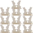 thumbnail image 1 of Easter Bunny 10Pcs Unfinished Wooden Rabbit Ornaments for Playing, 1 of 5