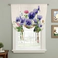 thumbnail image 2 of Spring Easter Balloon Curtains for Windows, Bedroom Curtains 54 Inch Length, Purple Floral Summer Botanical Rustic Tie Up Curtains Panels Thermal Insulated Bathroom Curtains Window 42"x54", 2 of 8