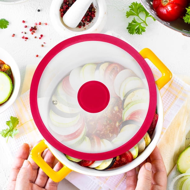 Couvercle universel en verre avec poignée en acier inoxydable - Couvercle de poêle de cuisine pour casseroles, poêles et poêles - Couvercles de rechange - 30 cm Couvercle universel en verre avec poignée en acier inoxydable - Couvercle de poêle de cuisine pour casseroles, poêles et poêles - Couvercles de rechange - 30 cm