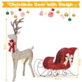 thumbnail image 5 of AREALER 2-Piece Large Lighted Christmas Reindeer & Sleigh Pre-lit for Indoor Front Yard Porch Holiday Decoration Deer Set with 160 Warm White LED Lights Plug Ground Stakes Iron Frame Cotton yarns P, 5 of 7