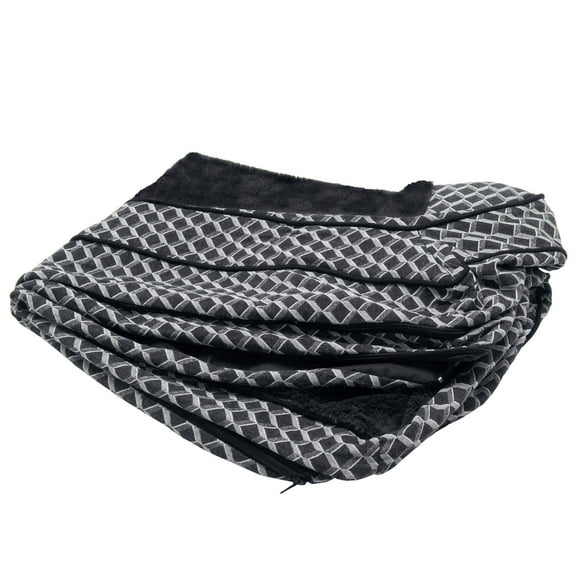 Furhaven Funda de repuesto para cama para perro, cómoda funda de felpa y decoración estilo sofá, lavable a máquina, gris diamante, mediano