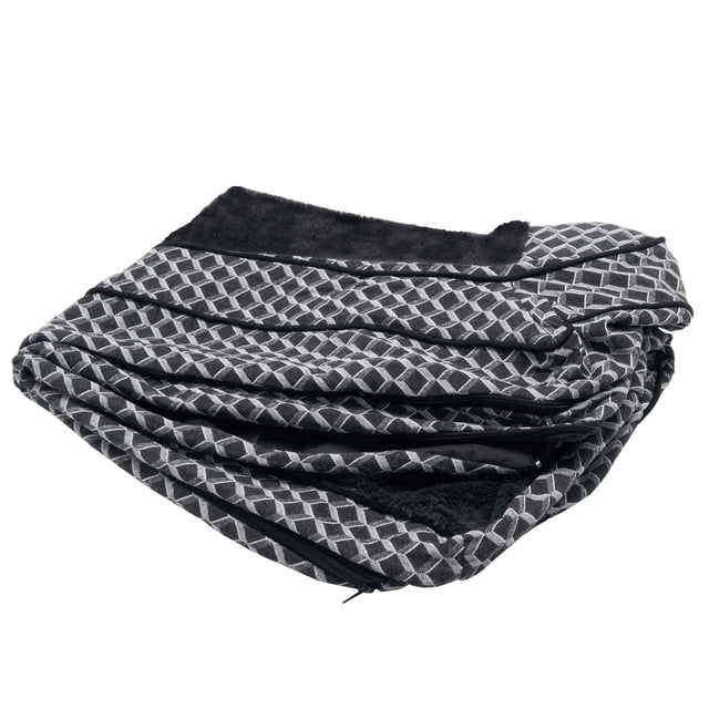 Furhaven Funda de repuesto para cama para perro, cómoda funda de felpa y decoración estilo sofá, lavable a máquina, gris diamante, mediano