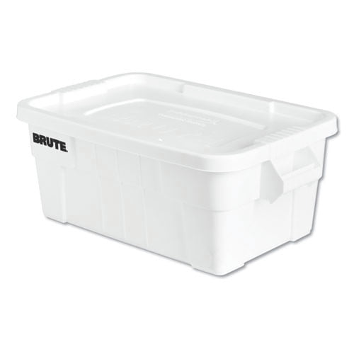 BRUTE 27.8 in. x 16.5 in. x 10.7 in. 14 Gallon Tote Storage Bin with Lid - White