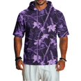 thumbnail image 2 of UDAUDU Mens Camo Shirts with Hood Breathable Lightweight Short Sleeve Hoodies Athletic Workout Fall Trendy Sweatshirt Purple 3XL, 2 of 8