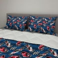 thumbnail image 2 of Cars Comforter & Sham Bedding Set, Vintage Racing Cars on Blue Stripes with Checkered Flags Automobile Sports, 3 pcs Duvet Set Microfiber Filling Quilt, 5 Sizes, Navy Blue Red Black, by Ambesonne, 2 of 4