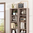 thumbnail image 6 of 8-Tier Media Tower Rack, 11.6 X 9.3 X 70.9 Inches CD DVD Slim Storage Cabinet with Adjustable Shelves, Tall Narrow Bookcase Display Bookshelf for Home Office,Oak, 6 of 18
