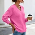 thumbnail image 5 of yillto Womens Fall Sweaters Knit Long Sleeve Warm Tops V Neck Pullover Sweater Solid Color Winter Clothes, 5 of 7