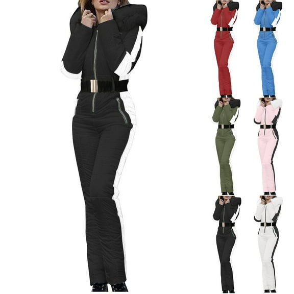 DUMUIELD Women's Ski Overalls Waterproof Snow Bibs Ski Pants Long Sleeve Windproof Insulated Overalls Pants Outdoor Snowboard Pant Blue,M