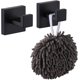 thumbnail image 1 of Gancho de pared cuadrado para albornoces, 2 unidades, abrigos, baño, cocina, garaje, acero inoxidable, negro mate, 1 of 5