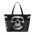 thumbnail image 2 of Fotbe Black White Hat Skull Bolsa de Viaje para Playa - Resistente al Agua, Bolsa Tote de Gran Capacidad y Ligera con 7 Bolsillos para Mujeres y Hombres, 2 of 7