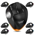 thumbnail image 4 of ZELOTES F-33 Trackball Mouse Wireless Triple Mode BT for 2D/3D Professional Graphic Designer Cross-Screen CAD Drawing PS RGB with Programmable Adjustable Mouse Angle, 4 of 10