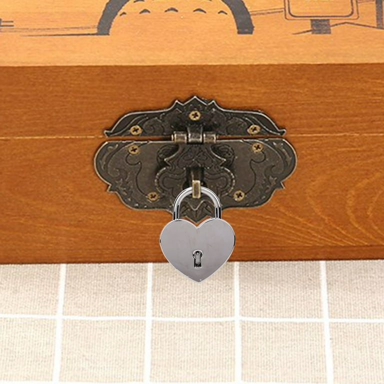 Love Lock, Mini Lock 1.8 X 2.3in Small Metal Polished For Luggage Handbag  Diary Book Jewelry Box For Friends And Kids Silver,Ancient Gold,Imitation  Gold,Rose Gold 