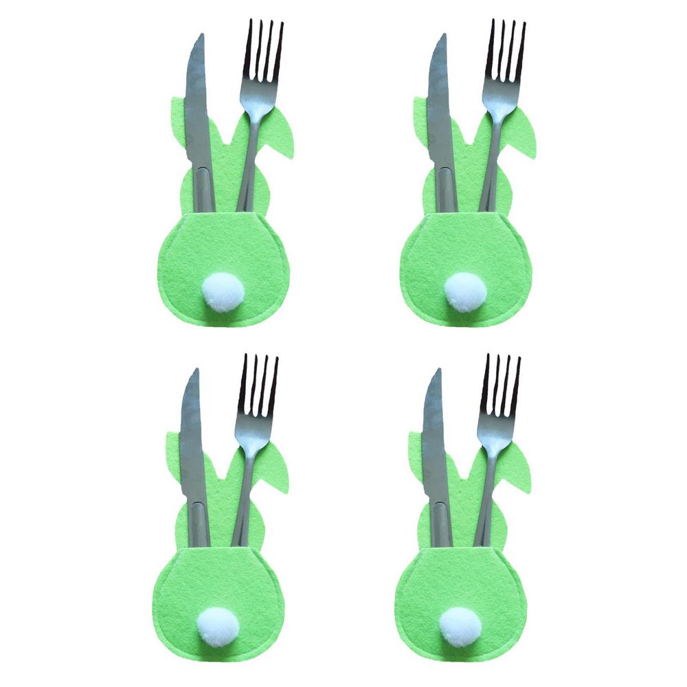 Tohuu Easter Utensil Holder 4 Pcs Easter Cutlery Holders Pouch with