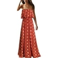 thumbnail image 1 of Robes d'Été pour Femmes Bleu et Blanc en Porcelaine Sans Bretelles Boho Maxi Longue Robe, 1 of 5