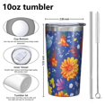 thumbnail image 4 of Pioneer Flower 10oz Tumblers Stainless Steel Tumbler with Lid and Straw,Vacuum Insulated Double Wall Travel Tumbler Cups with Cleaning Brush for Coffee, Tea, 4 of 4