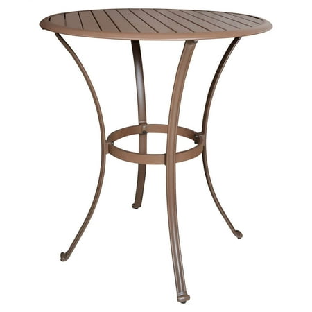 Aluminum Slat Table - Outdoor Slatted Round Pub Table