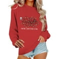 thumbnail image 2 of SYMOID Womens Red Christmas Sweatshirt, Cotton Oversized Crewneck with Funny Slogan & Tangled Lights Print, Loose Fit S-XXL,Size 2XL, 2 of 6