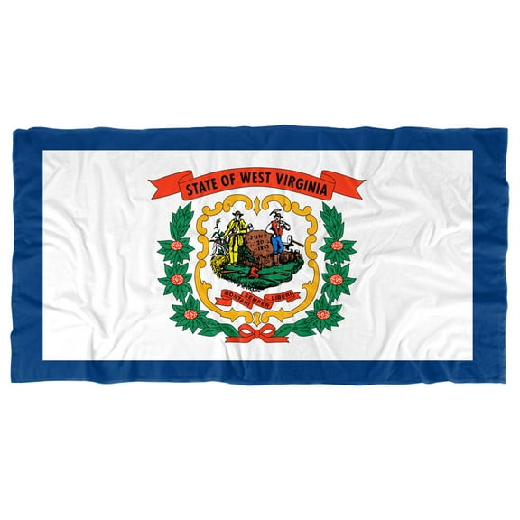 West Virginia Flag Beach Towel, 30"x60" Beach Towel