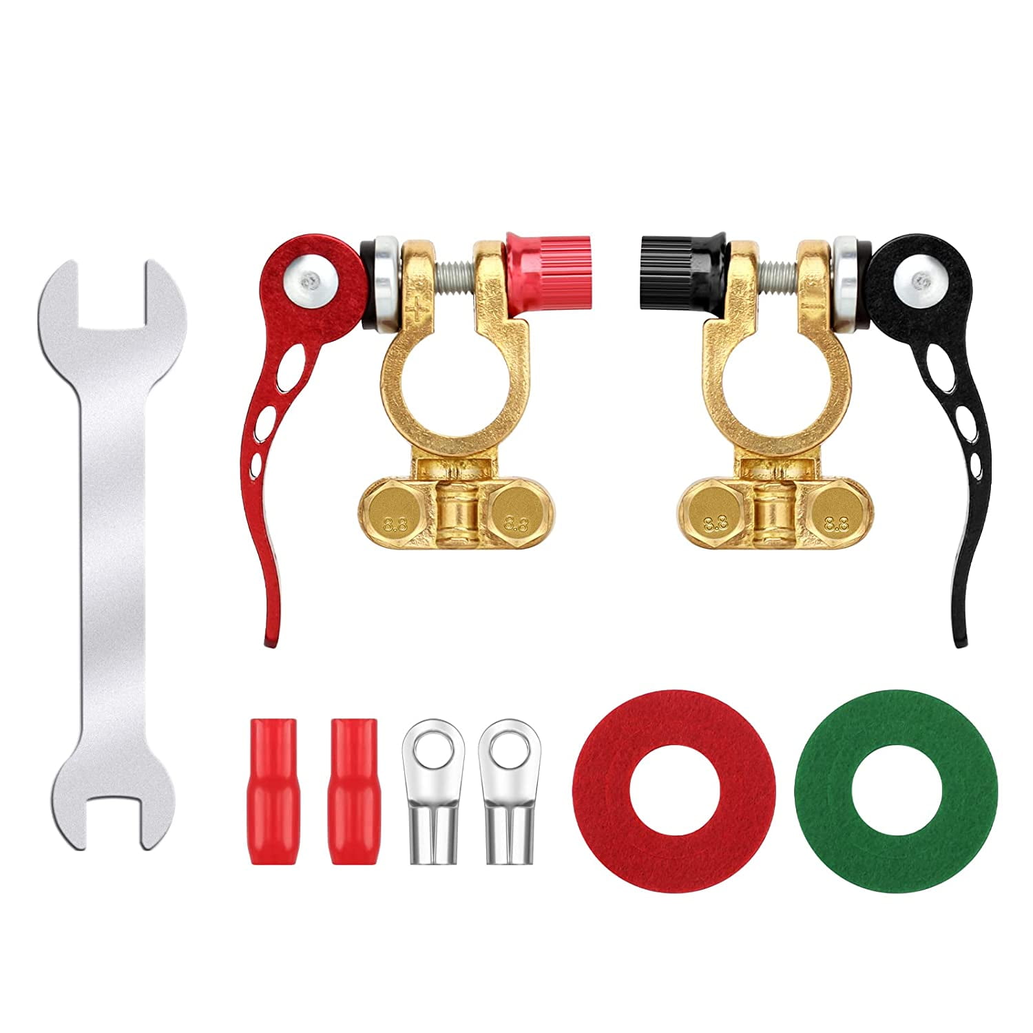 Guichangkai Battery Pole Clamps Battery Terminal Connector Marine Battery Electric Car Accessories (9Pcs）