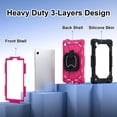 thumbnail image 3 of Case for Samsung Galaxy Tab A9 8.7 Inch 2023 Model (SM-X110/X115/X117) Contrast Color Multi-functional Cover With 360 Rotating Stand and Shoulder Strap, 3 of 8
