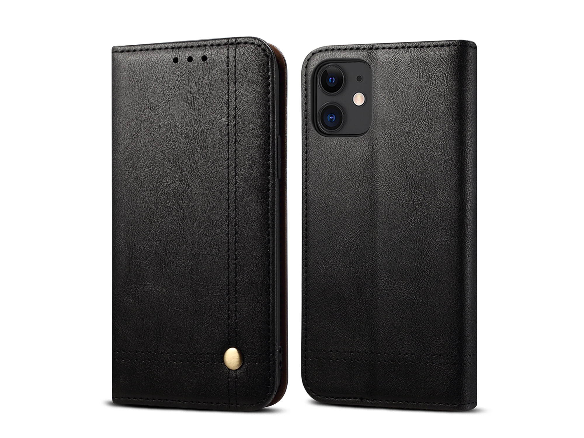 Allytech iPhone 12 mini Case, iPhone 12 mini Wallet Case, PU Leather Retro Design Book Cover ...