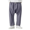 thumbnail image 5 of Yaoyar Men's Casual Solid Color Pants with Drop Crotch Panel Design Pockets and Elastic Drawstring Waist Relaxed Fit Street Style Long Trousers,XXXL,Gray, 5 of 5