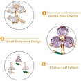 thumbnail image 3 of 18Pcs 3 Colors Flower Rhinestone Charms Faceted Crystal Flower Charms Transparent Glass Pendants with Golden Tray Blossom Dangle Charm Beads for Jewelry Making Hole: 1.6mm, 3 of 7