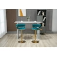 thumbnail image 2 of Luccalily Velvet Bar Stools Set of 2,Swivel Adjustable Bar Stools with Back and Footrest,Modern Design and Golden Base for Kitchen,Bistro Pub, Dining Room Counter, 2 of 13