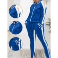 thumbnail image 3 of Women's 2 Piece Tracksuit Set Sexy Cold Shoulder Full Zip Jacket and Split Hem Jogger Pants Outfits S-2XL, 3 of 6