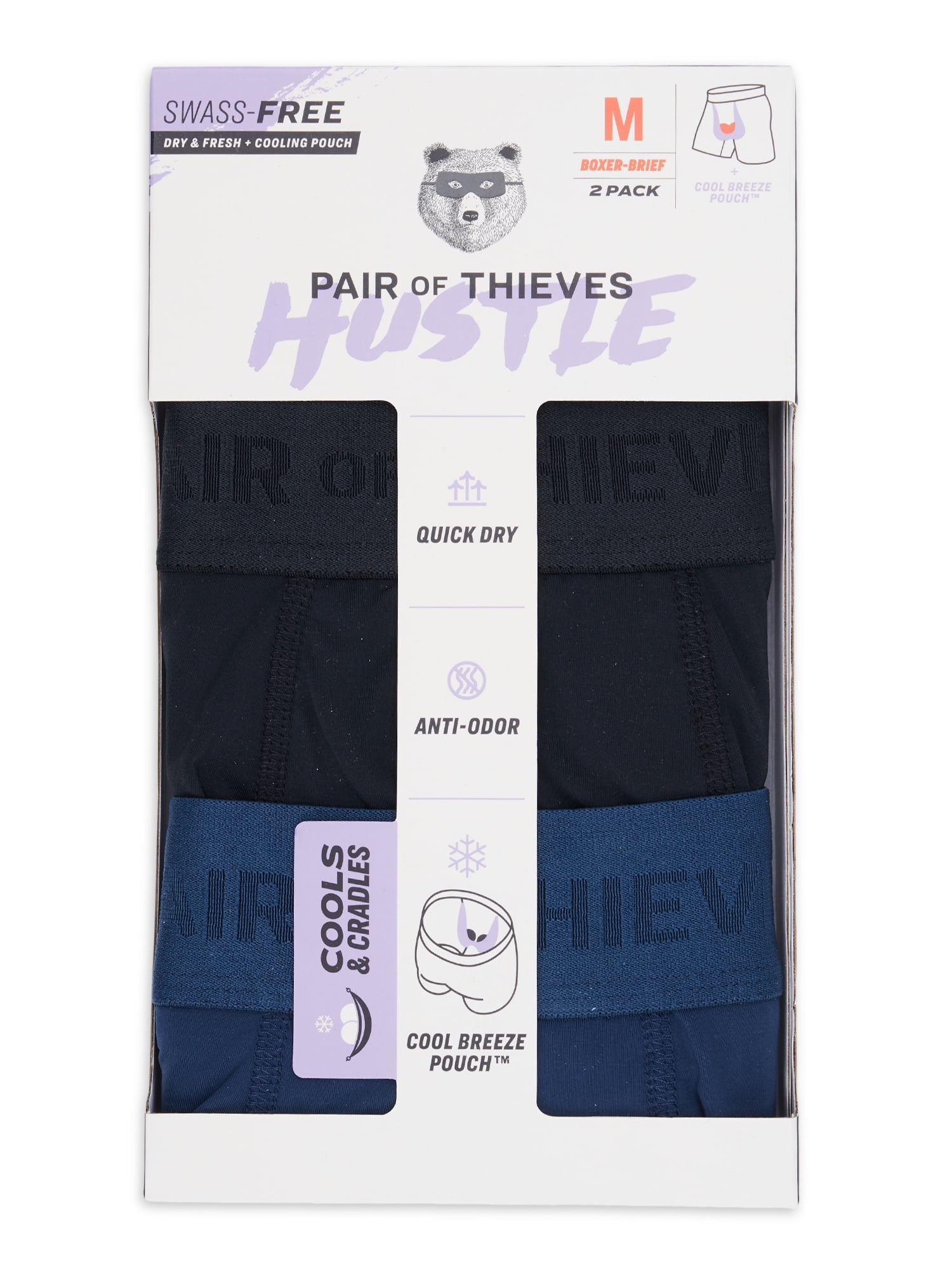 Pair of Thieves Hustle Boxer Briefs, 2-Pack, Black/Blue