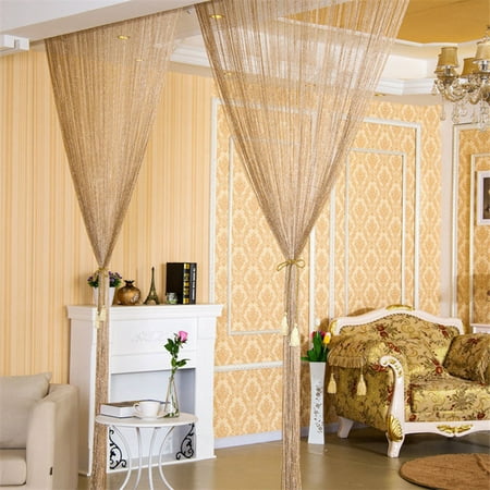 Door String Curtain Shiny Tassel Flash Silver Line String Curtain