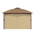 thumbnail image 6 of Mondawe Outdoor Patio Gazebo 10'x12' Iron Pole & Polyester Top,Gazebos Party Tent Shelter with Double Roofs and Waterproof Curtains for Backyard,Lawn, Khaki, 6 of 9