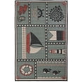 thumbnail image 2 of Unique Loom Outdoor Coastal Collection Area Rug - Nautiscape (5' 1" x 8' Rectangle Blue/Red), 2 of 9