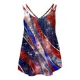 thumbnail image 5 of American Flag Tank Top Womens Red White and Blue Tank Top for Women Memorial Day Tank American Flag Tops Women Spring and Summer Tank Eyelet Embroidery Neck Print Casual Fashion Top, 5 of 6