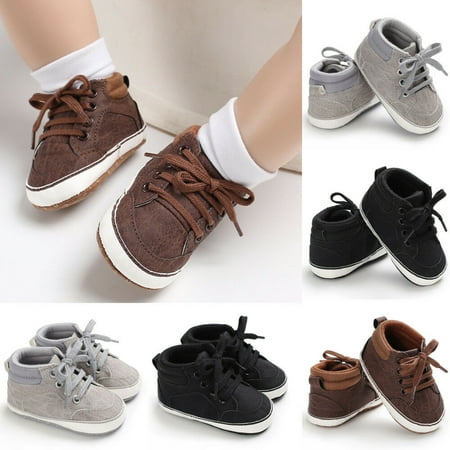 The Noble Collection Newborn Baby Kids Girl Boys Cute Cotton First Walkers Lace-Up Sneakers