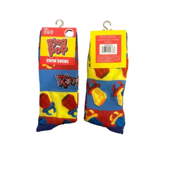 Ring Pop Candy Adult Unisex Novelty Crew Socks Size 6-13