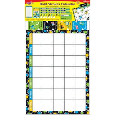 Trend, TEP8390, Bold Strokes Calendar Bulletin Board Set, 1 / Pack