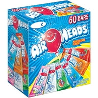 120-Count (2 x 60) Airheads Chewy Full Size Fruit Taffy Candy Bars