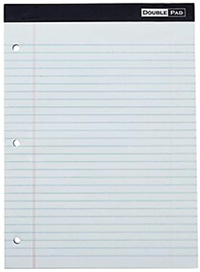 MyOfficeInnovations Double Pad Notepads 8.5x11.75 White 100 Sh/Pd 6 Pd/Pk 478900